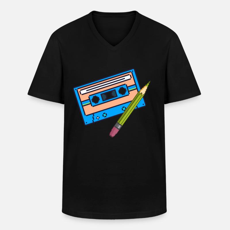 Old school - Männer-T-Shirt mit V-Ausschnitt - Schwarz