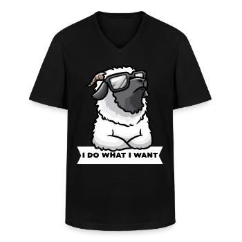 Sturen Walliser Schwarznasenschaf Schafe - Männer-T-Shirt mit V-Ausschnitt - Schwarz - Vorne - AI Model Male 178 dark (178cm)