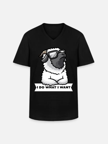 Sturen Walliser Schwarznasenschaf Schafe - Männer-T-Shirt mit V-Ausschnitt - Schwarz