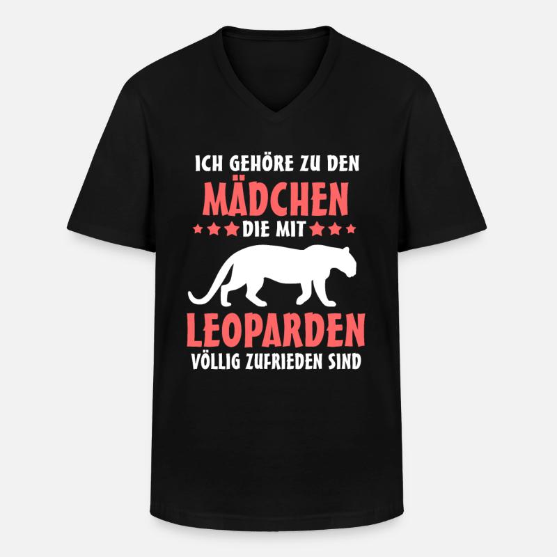 Leopard Mädchen Leoparden - Männer-T-Shirt mit V-Ausschnitt - Schwarz