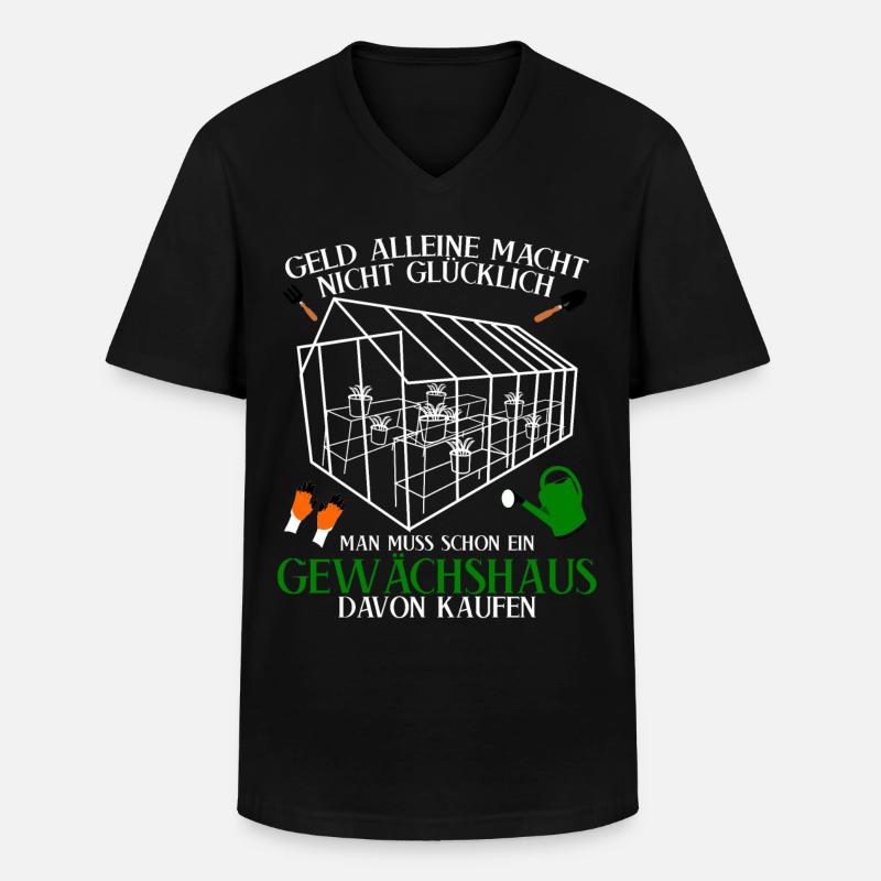 Gewächshaus Spruch Galabauer Gärtner - Männer-T-Shirt mit V-Ausschnitt - Schwarz