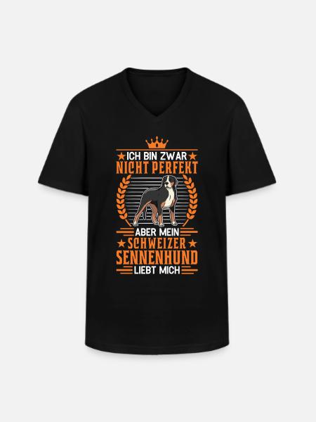 Großer Schweizer Sennenhund - Männer-T-Shirt mit V-Ausschnitt - Schwarz