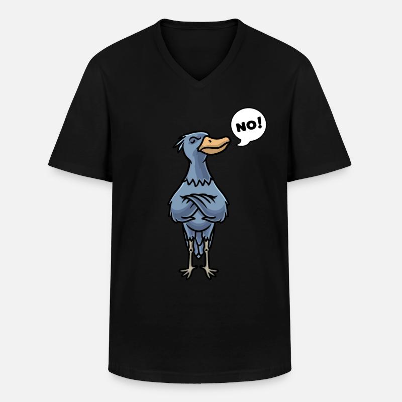Hartnäckig Schuhschnabel Vogel Abu Markub - Männer-T-Shirt mit V-Ausschnitt - Schwarz