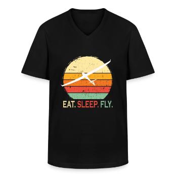 Segelflieger und Segelfliegen - Männer-T-Shirt mit V-Ausschnitt - Schwarz - Vorne - AI Model Male 178 dark (178cm)