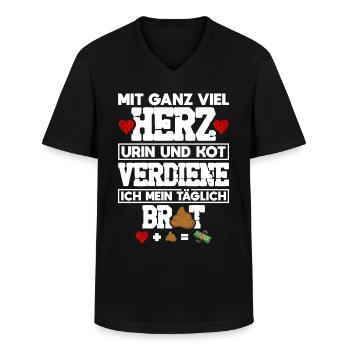 Krankenhaus Arzthelferin Krankenschwester - Männer-T-Shirt mit V-Ausschnitt - Schwarz - Vorne - AI Model Male 178 dark (178cm)