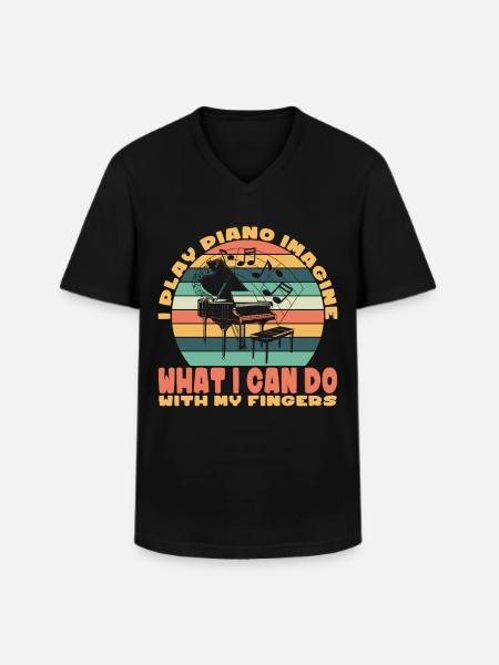 Piano Piano Pianist Gift - Men's V-Neck T-Shirt - black