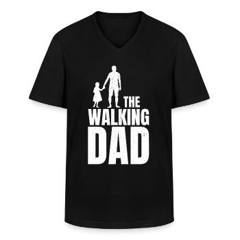 The Walking Dad Papa Idea regalo Papà papà - Maglietta da uomo classica con scollo a V - nero - Fronte - AI Model Male 178 dark (178cm)