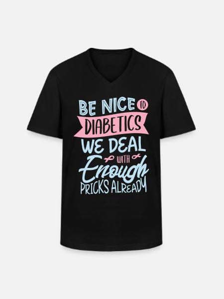 Diabetes bevidsthed for en diabetiker - Klassisk herre T-shirt med V-udskæring - sort