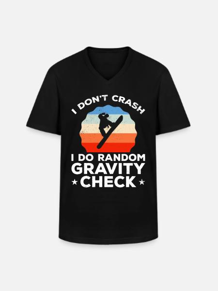 Random gravity checks Snowboarder Snowboarding - Men's V-Neck T-Shirt - black