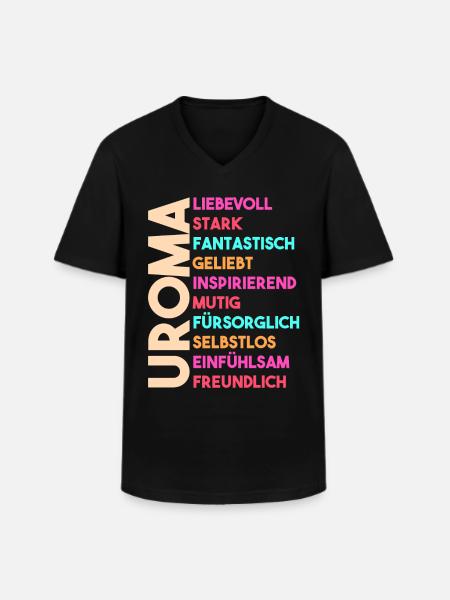 Urgroßmutter Uroma - Männer-T-Shirt mit V-Ausschnitt - Schwarz