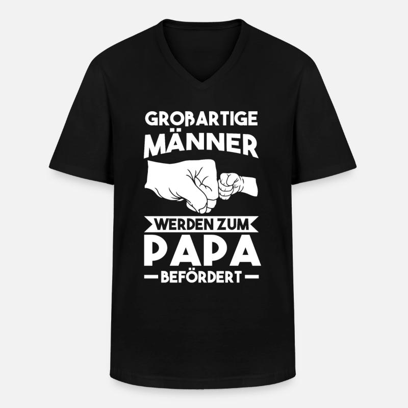 Großartiger Papa - Männer-T-Shirt mit V-Ausschnitt - Schwarz