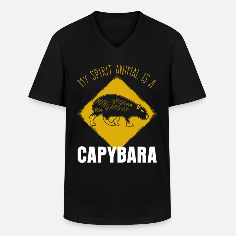Capybara's capybara joke Capybara - Men's V-Neck T-Shirt - black