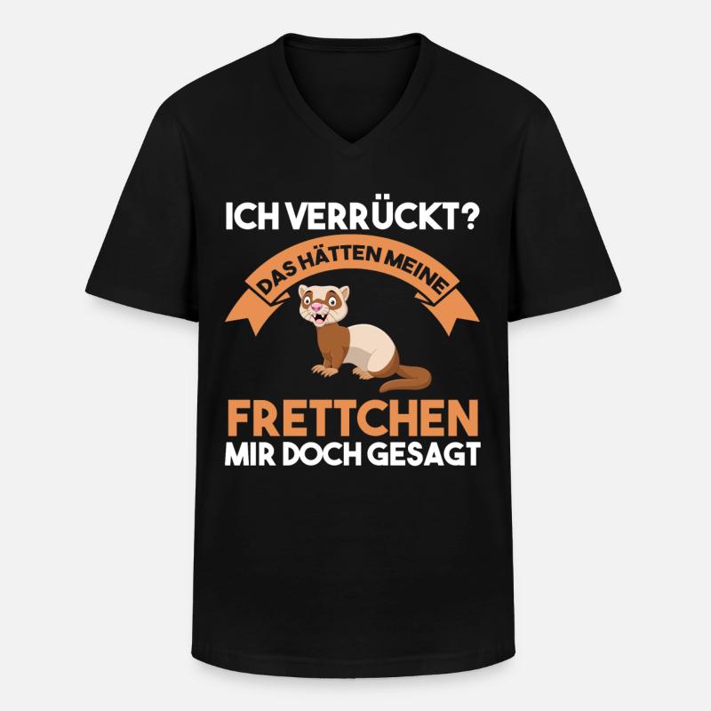 Frettchen - Männer-T-Shirt mit V-Ausschnitt - Schwarz
