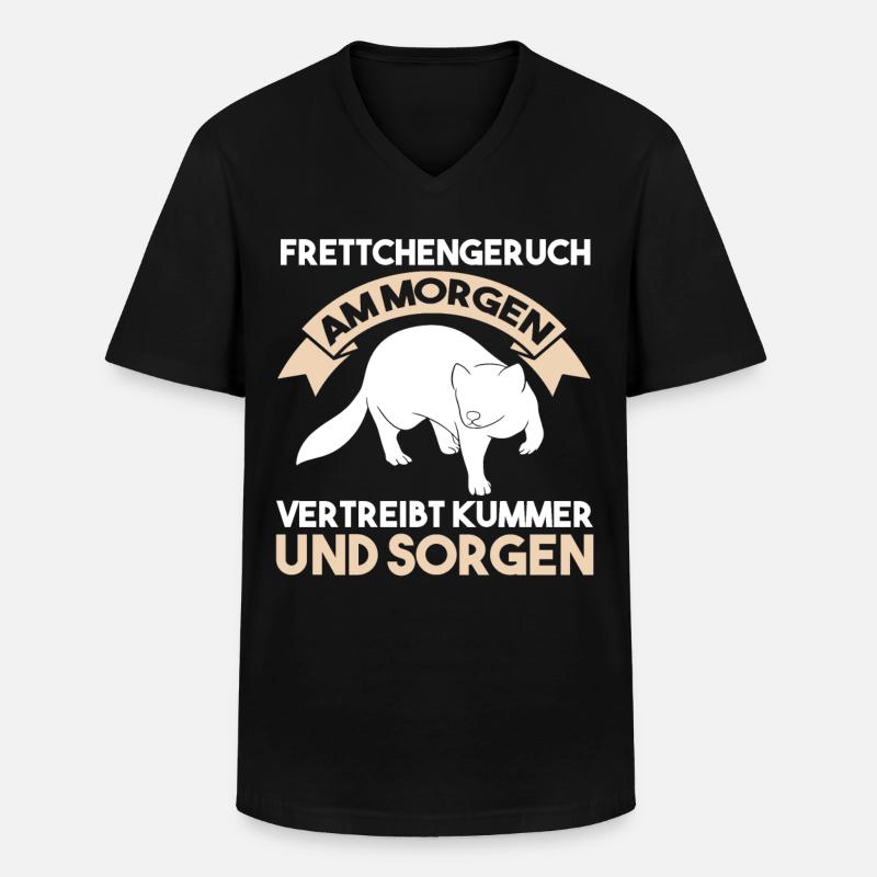 Frettchen - Männer-T-Shirt mit V-Ausschnitt - Schwarz