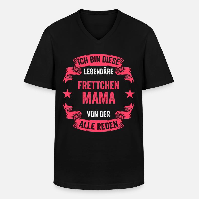 Frettchen Mama - Männer-T-Shirt mit V-Ausschnitt - Schwarz