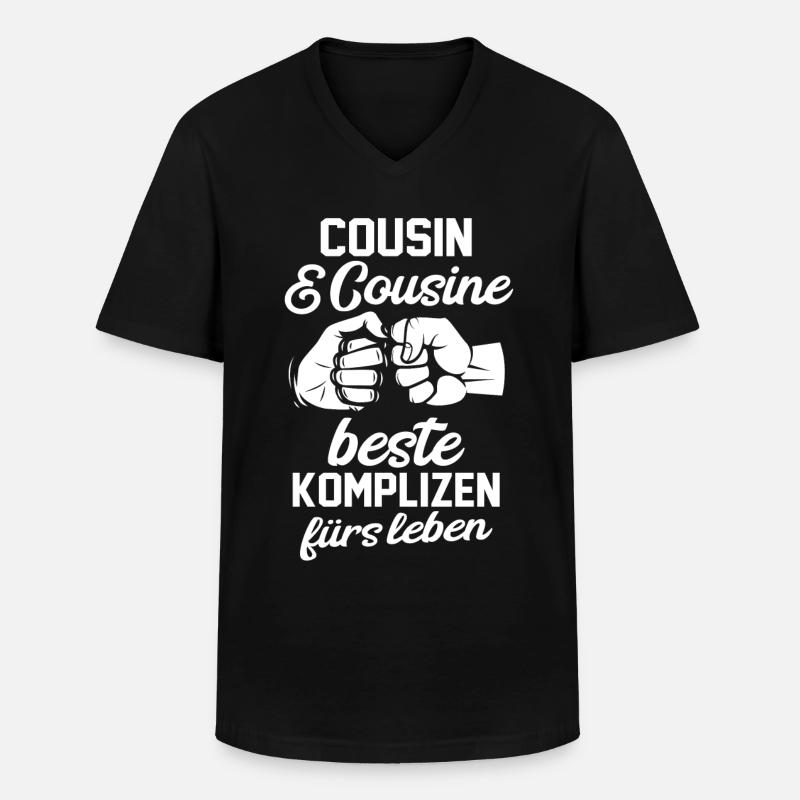 Cousin und Cousine - Männer-T-Shirt mit V-Ausschnitt - Schwarz