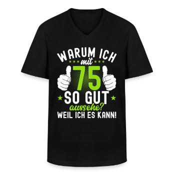 75 Jahre Sprüche 75 Geburtstag Geschenk - Männer-T-Shirt mit V-Ausschnitt - Schwarz - Vorne - AI Model Male 178 dark (178cm)
