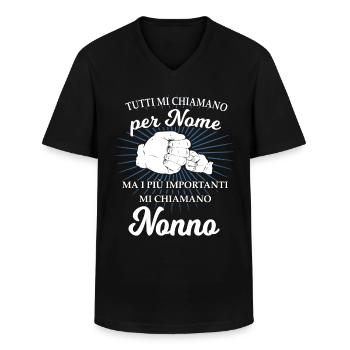 Nonno regalo per papà italiano Italienischer Opa - Männer-T-Shirt mit V-Ausschnitt - Schwarz - Vorne - AI Model Male 178 dark (178cm)