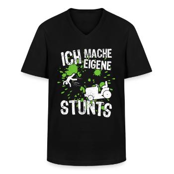Landschaftsgärtner Gärtner Hauswart Rasentraktor - Männer-T-Shirt mit V-Ausschnitt - Schwarz - Vorne - AI Model Male 178 dark (178cm)