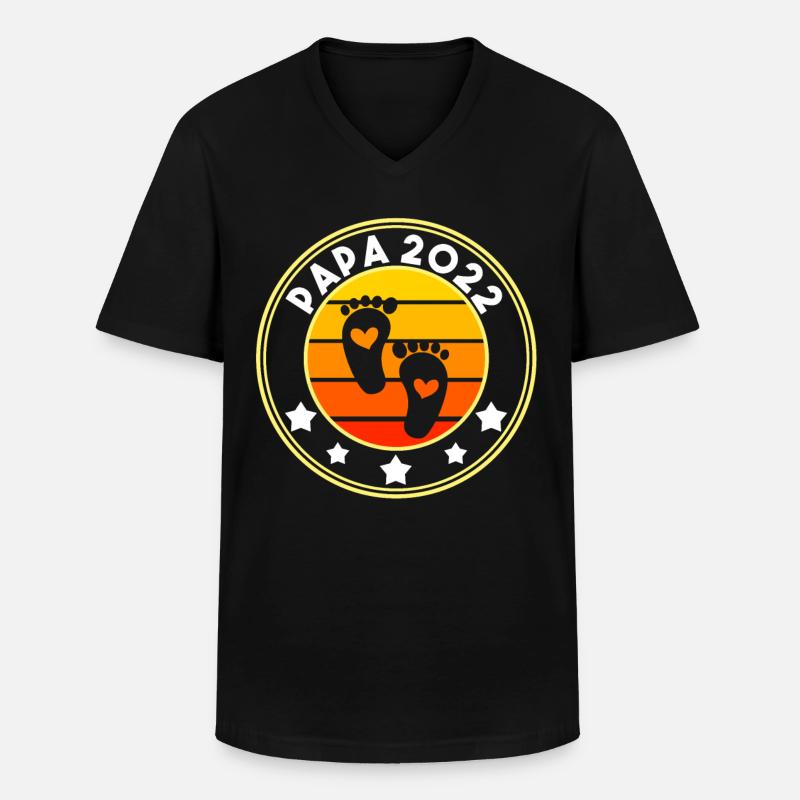 Werdender Papa 2022 - Männer-T-Shirt mit V-Ausschnitt - Schwarz