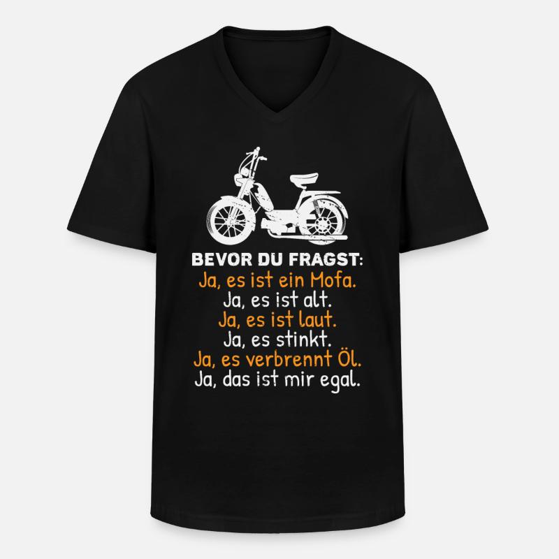 Mofa Geschenk Mofafahrer Sprüche - Männer-T-Shirt mit V-Ausschnitt - Schwarz