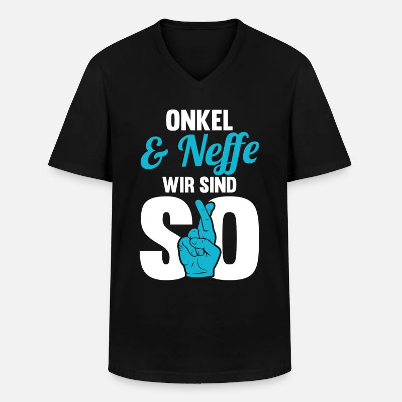 Onkel und Neffe - Männer-T-Shirt mit V-Ausschnitt - Schwarz