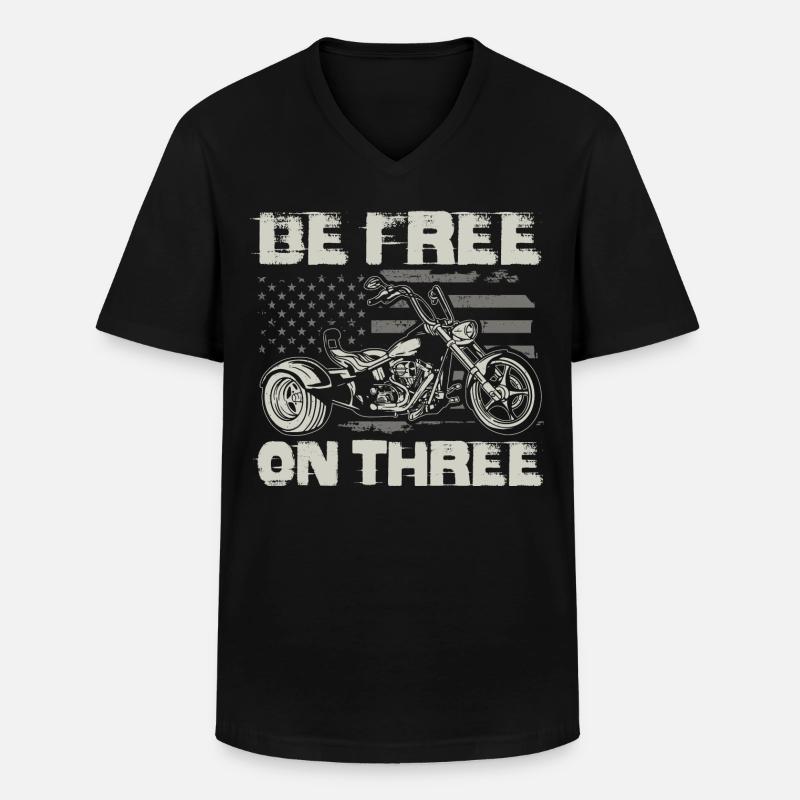 Trike - Männer-T-Shirt mit V-Ausschnitt - Schwarz