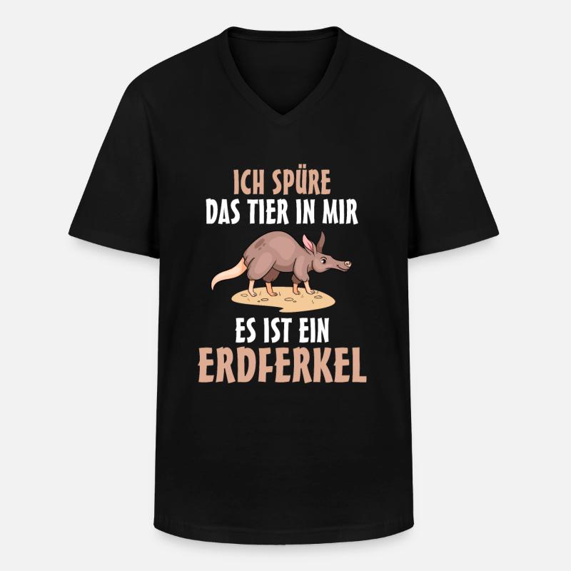 Erdferkel - Männer-T-Shirt mit V-Ausschnitt - Schwarz