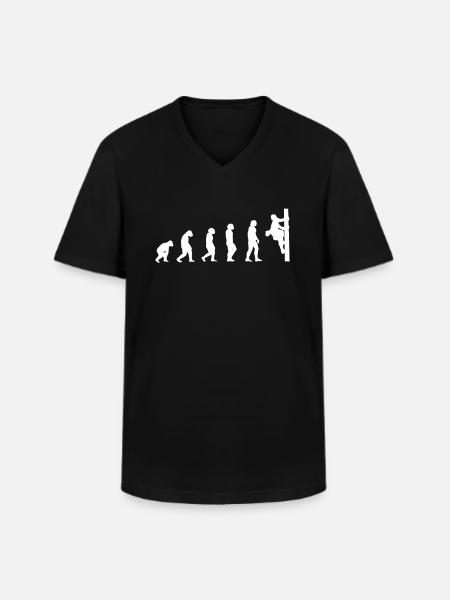 Netzelektriker Evolution Geschenk Elektriker - Männer-T-Shirt mit V-Ausschnitt - Schwarz