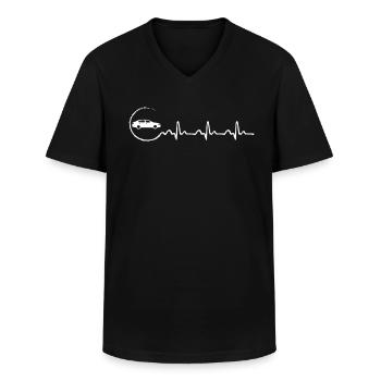 Vehicle Heartbeat - Men's V-Neck T-Shirt - black - Front - AI Model Male 178 dark (178cm)