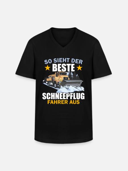 Bester Schneepflugfahrer - Männer-T-Shirt mit V-Ausschnitt - Schwarz
