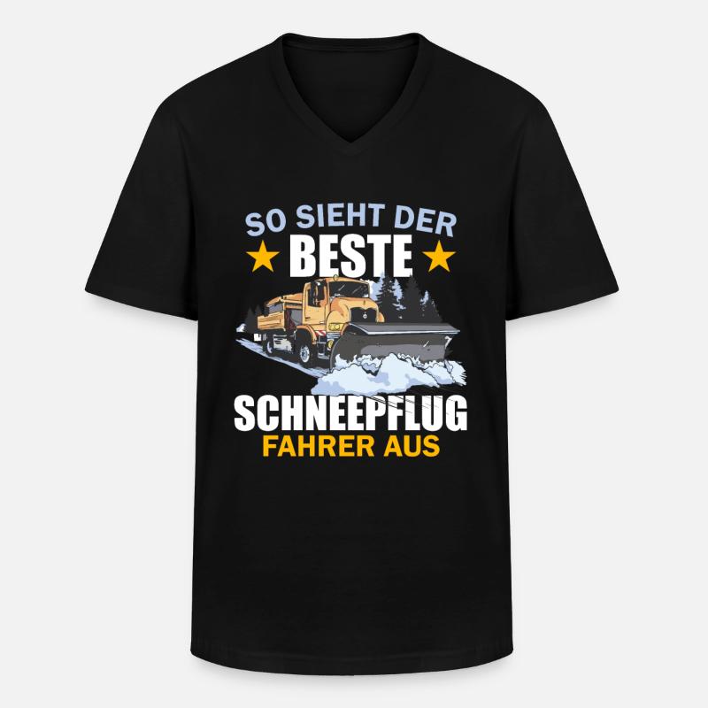 Bester Schneepflugfahrer - Männer-T-Shirt mit V-Ausschnitt - Schwarz