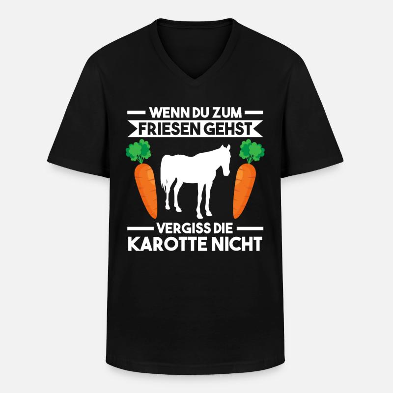 Pferd Friese Pferde Reiten - Männer-T-Shirt mit V-Ausschnitt - Schwarz