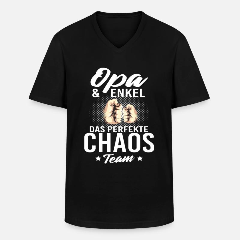 Opa Enkel werdender Opa 2022 - Männer-T-Shirt mit V-Ausschnitt - Schwarz