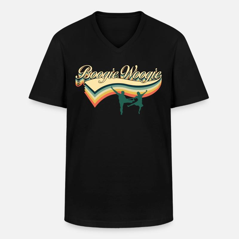 Boogie Woogie Retro Spruch Boogie-Woogie - Männer-T-Shirt mit V-Ausschnitt - Schwarz