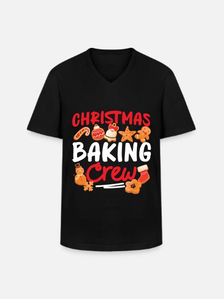 Bake Baking Gingerbread Man - Men's V-Neck T-Shirt - black