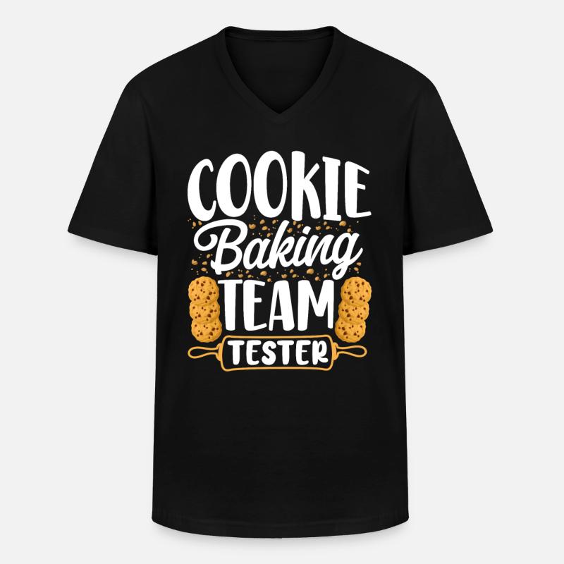 Bake Baking Cookie Team Tester - Männer-T-Shirt mit V-Ausschnitt - Schwarz