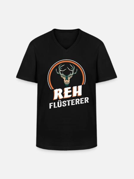 Reh Flüsterer - Männer-T-Shirt mit V-Ausschnitt - Schwarz