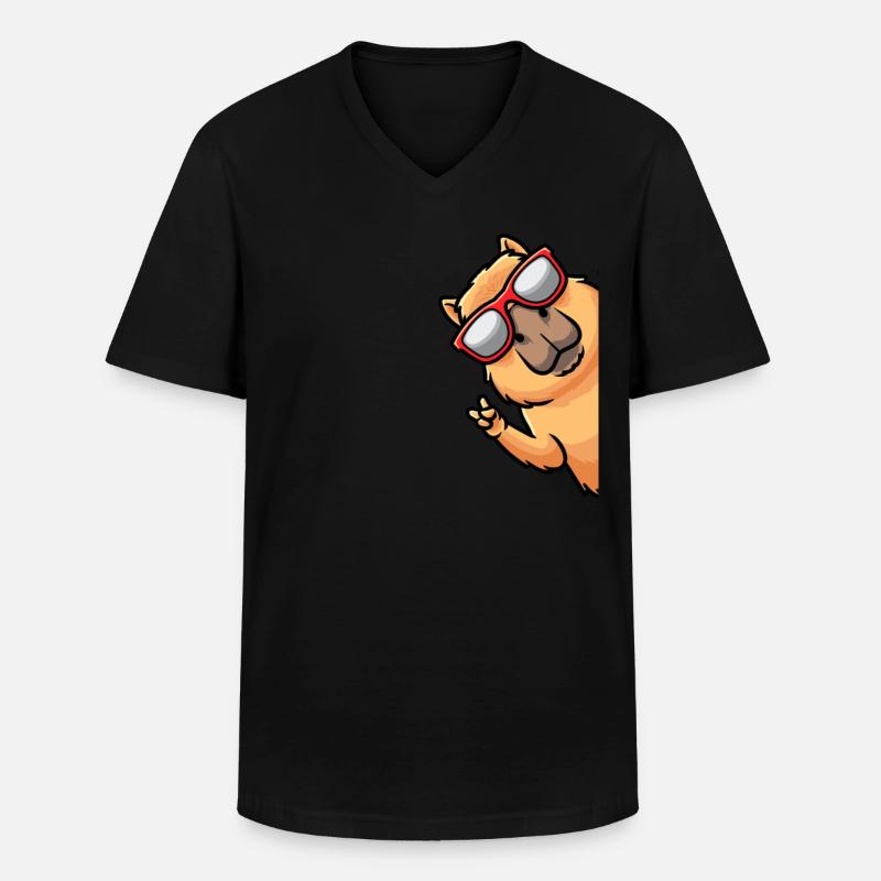 Capybara Side Capybara Rodent - Men's V-Neck T-Shirt - black
