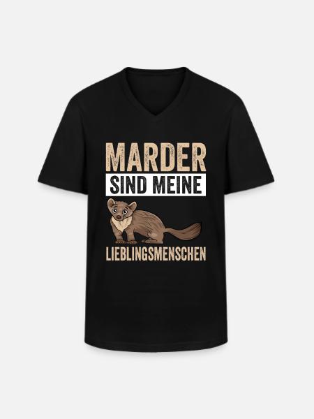 Marder - Männer-T-Shirt mit V-Ausschnitt - Schwarz