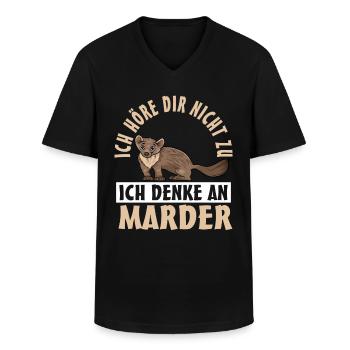 Marder - Männer-T-Shirt mit V-Ausschnitt - Schwarz - Vorne - AI Model Male 178 dark (178cm)