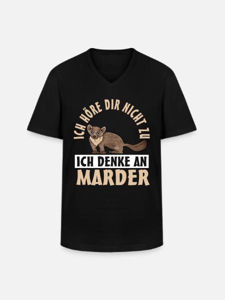 Marder - Männer-T-Shirt mit V-Ausschnitt - Schwarz