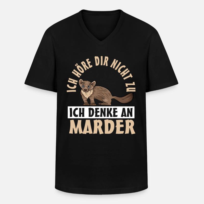 Marder - Männer-T-Shirt mit V-Ausschnitt - Schwarz