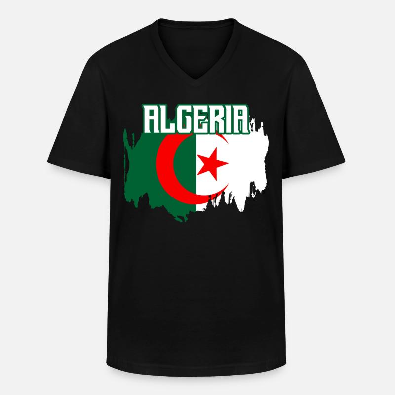 Algerien - Männer-T-Shirt mit V-Ausschnitt - Schwarz