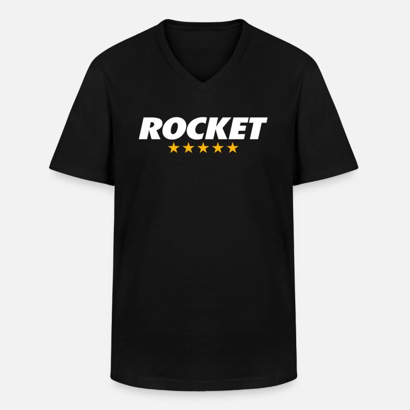 ROCKET ROCKET - Männer-T-Shirt mit V-Ausschnitt - Schwarz