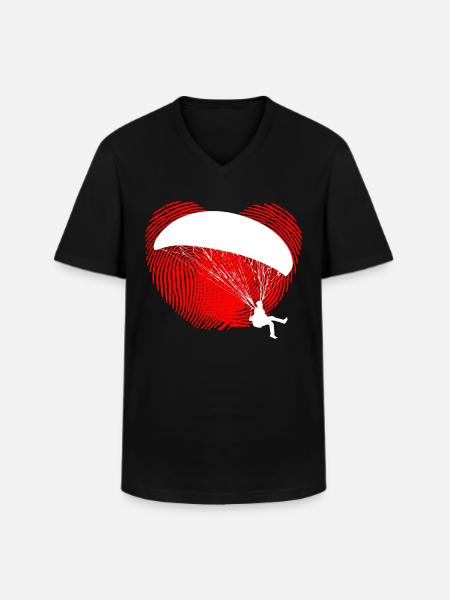 PARAGLIDER - Männer-T-Shirt mit V-Ausschnitt - Schwarz