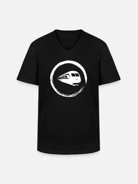 White Subway - Men's V-Neck T-Shirt - black