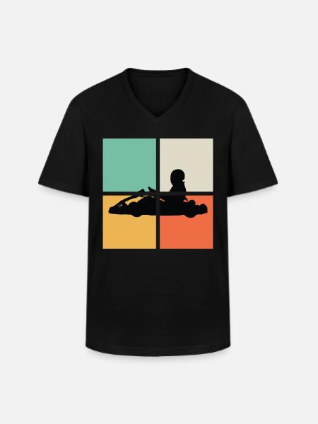 HIPSTER GO-CART - Men's V-Neck T-Shirt - black