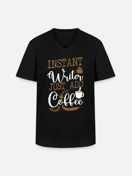 Writing Coffee Novel Writer & - Men's V-Neck T-Shirt - black