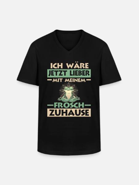 Frosch Frösche - Männer-T-Shirt mit V-Ausschnitt - Schwarz